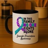In This Family No One Fights Alone Suicide Prevention Awareness Coffee Mug thumb 4