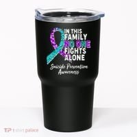 In This Family No One Fights Alone Suicide Prevention Awareness Tumbler thumb 0