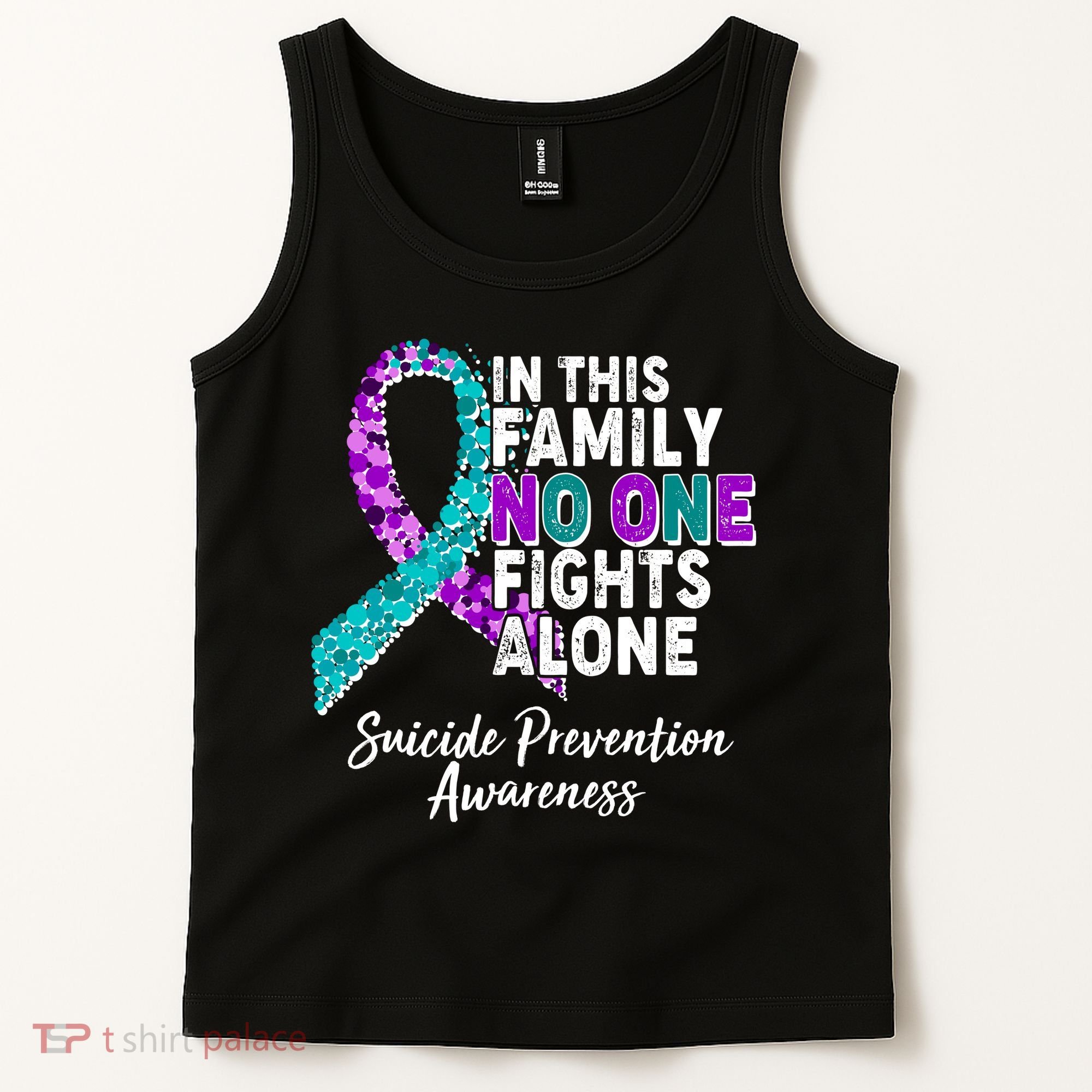 In This Family No One Fights Alone Suicide Prevention Awareness Tank Top