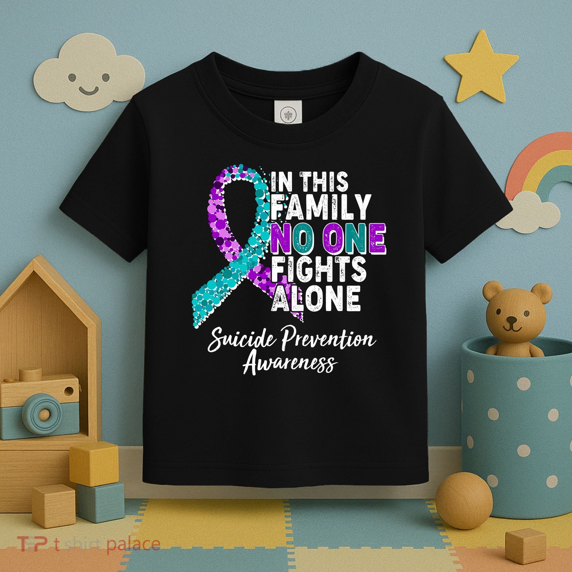 In This Family No One Fights Alone Suicide Prevention Awareness Toddler T-Shirt