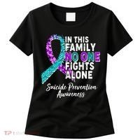 In This Family No One Fights Alone Suicide Prevention Awareness Women's T-Shirt thumb 0