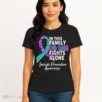 In This Family No One Fights Alone Suicide Prevention Awareness Women's T-Shirt thumb 4
