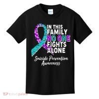 In This Family No One Fights Alone Suicide Prevention Awareness Kids T-Shirt thumb 0