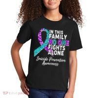 In This Family No One Fights Alone Suicide Prevention Awareness Kids T-Shirt thumb 2