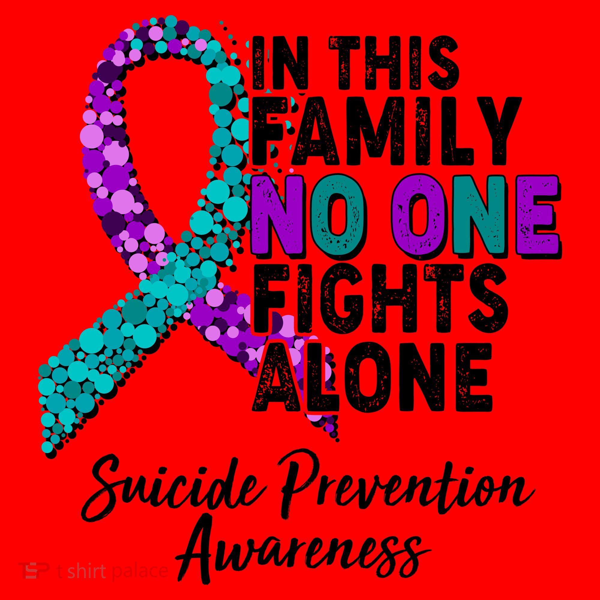 In This Family No One Fights Alone Suicide Prevention Awareness Santa Hat