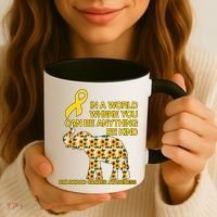 In World Where You Can Be Childhood Cancer Awareness Coffee Mug thumb 3
