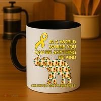 In World Where You Can Be Childhood Cancer Awareness Coffee Mug thumb 4