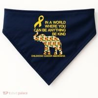 In World Where You Can Be Childhood Cancer Awareness USA-Made Doggie Bandana thumb 0