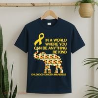 In World Where You Can Be Childhood Cancer Awareness T-Shirt thumb 2