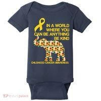 In World Where You Can Be Childhood Cancer Awareness Baby Bodysuit thumb 0