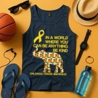In World Where You Can Be Childhood Cancer Awareness Tank Top thumb 4