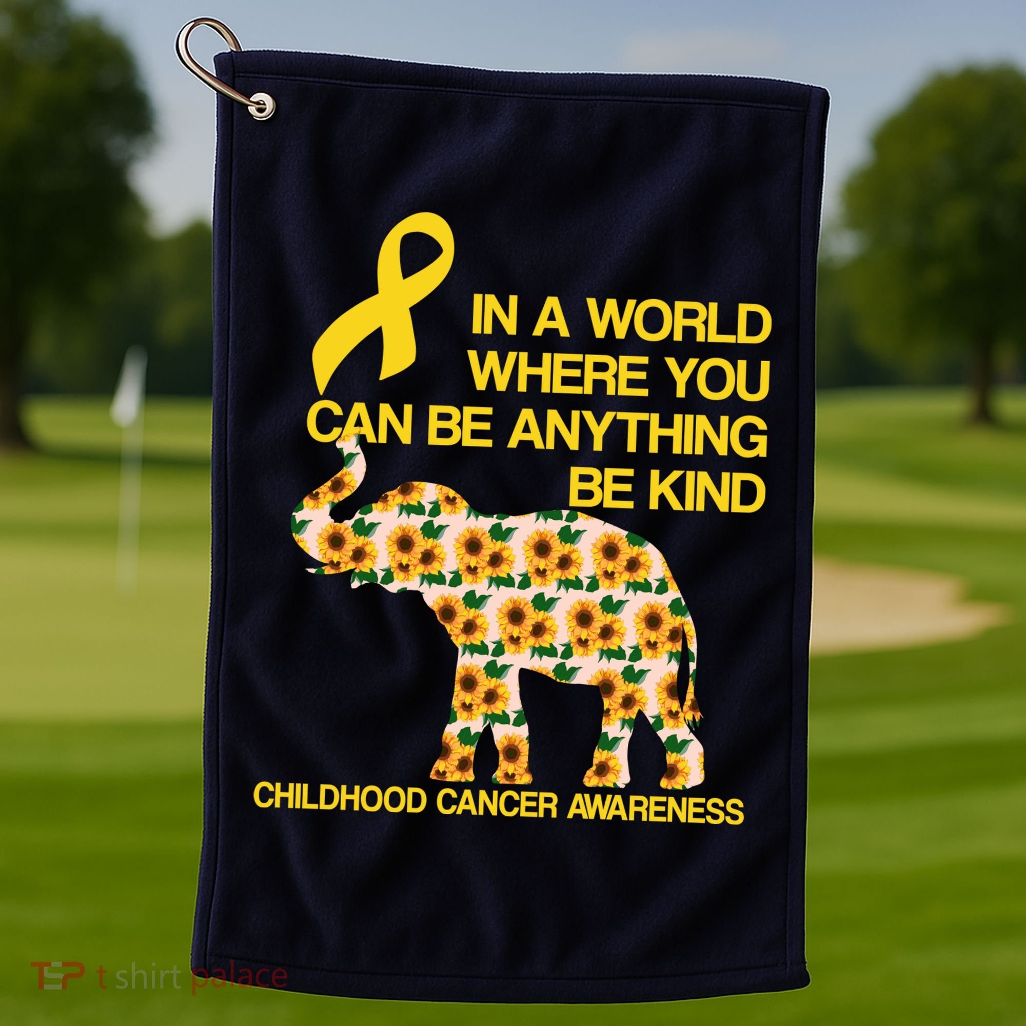 In World Where You Can Be Childhood Cancer Awareness Golf Towel
