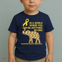 In World Where You Can Be Childhood Cancer Awareness Toddler T-Shirt thumb 2