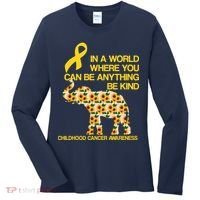 In World Where You Can Be Childhood Cancer Awareness Women's Long Sleeve Shirt thumb 0
