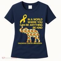 In World Where You Can Be Childhood Cancer Awareness Women's T-Shirt thumb 0