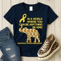 In World Where You Can Be Childhood Cancer Awareness Women's T-Shirt thumb 3