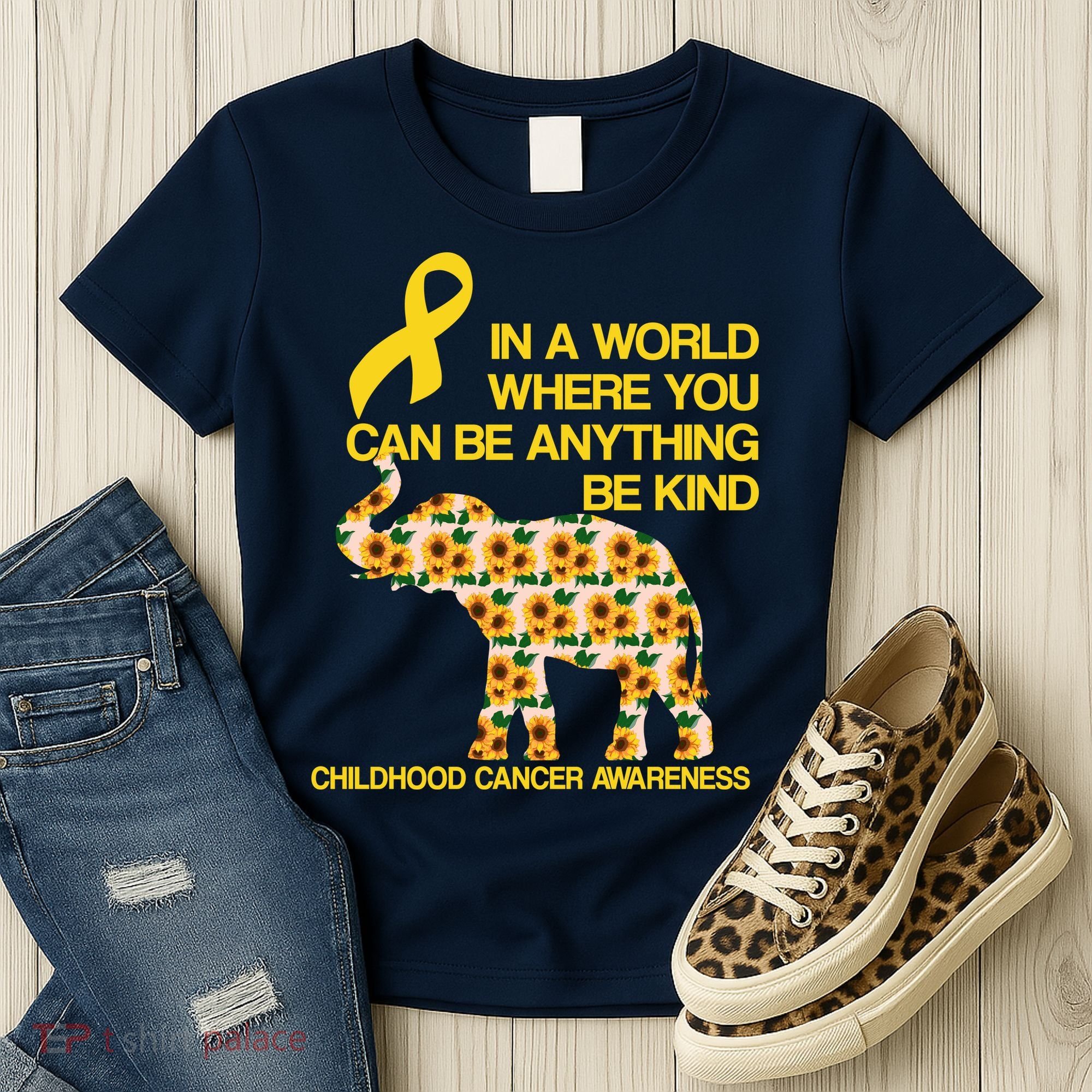 In World Where You Can Be Childhood Cancer Awareness Women's T-Shirt