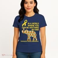 In World Where You Can Be Childhood Cancer Awareness Women's T-Shirt thumb 4