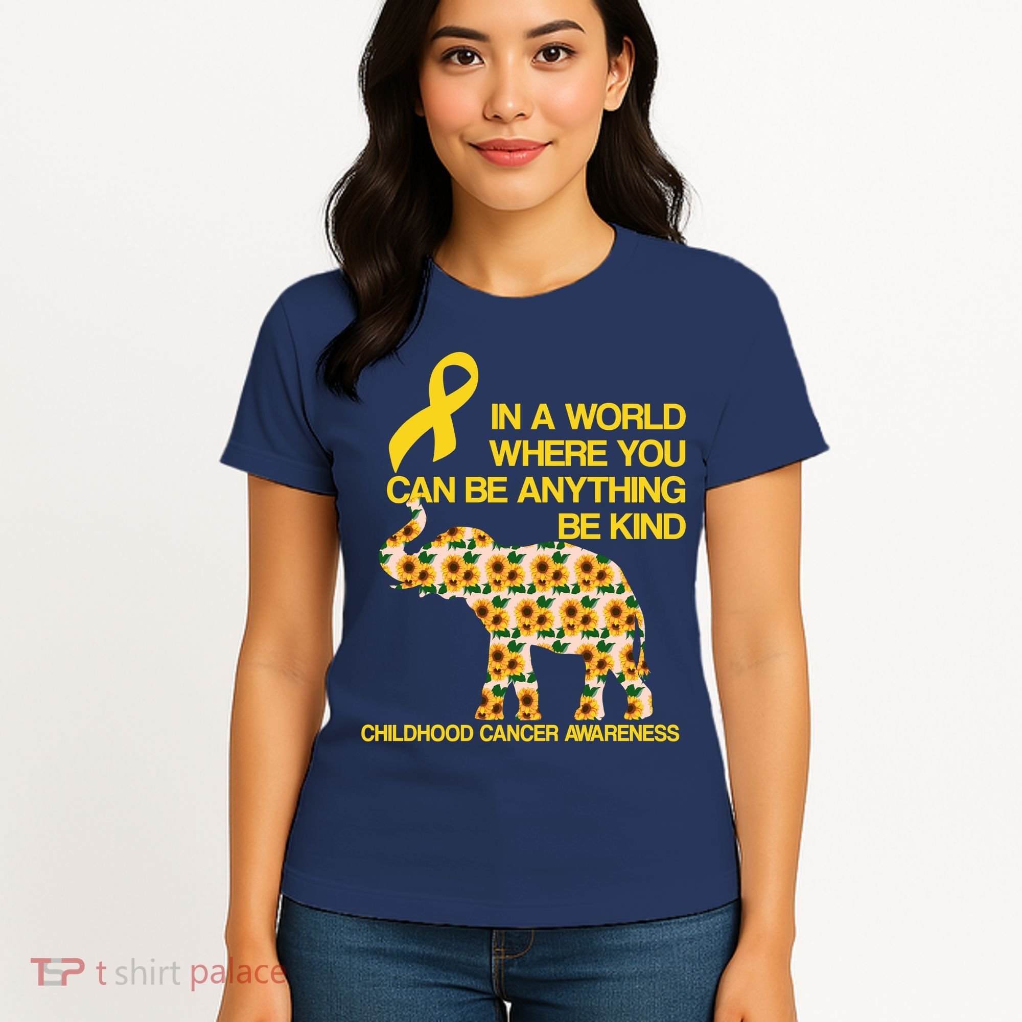 In World Where You Can Be Childhood Cancer Awareness Women's T-Shirt