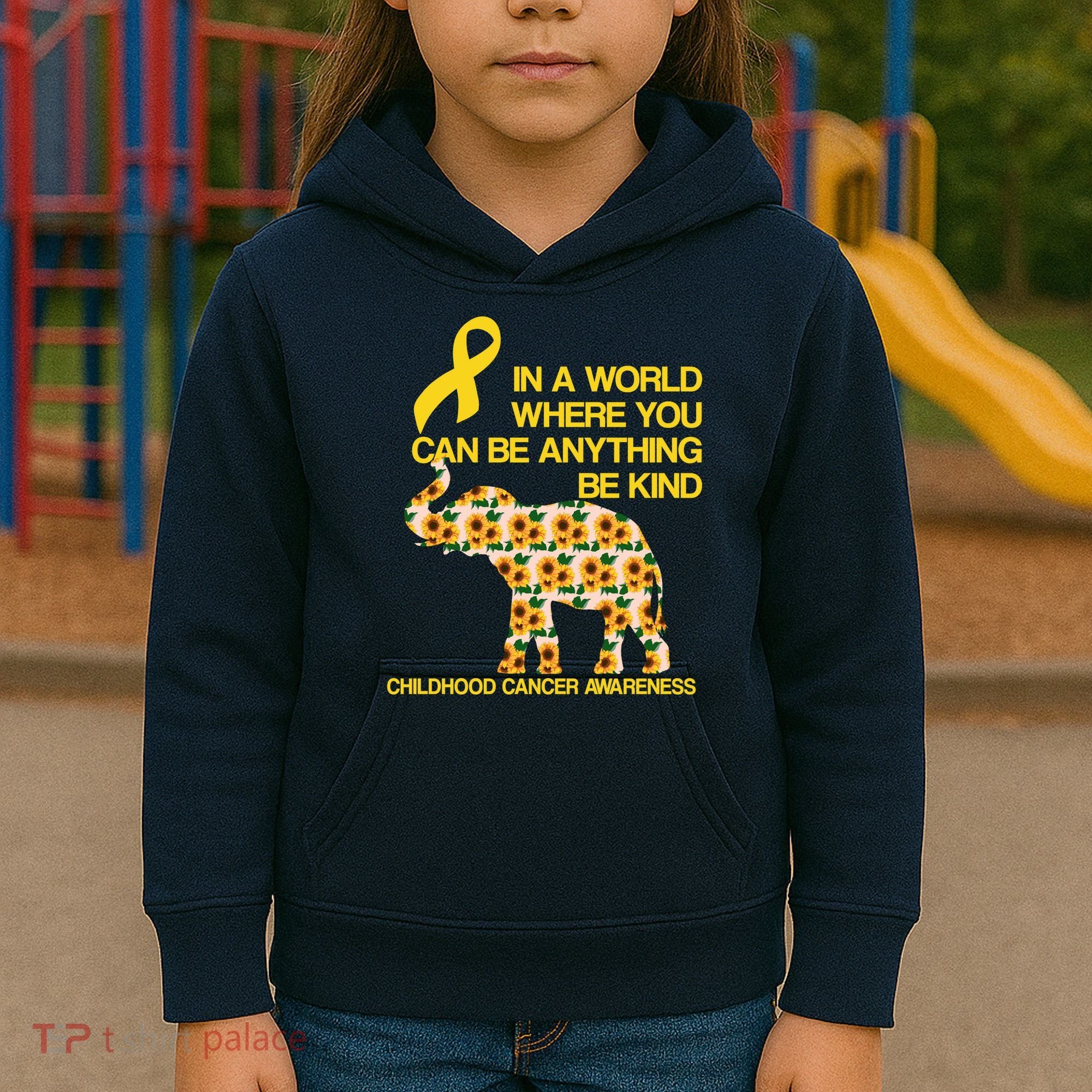 In World Where You Can Be Childhood Cancer Awareness Kids Hoodie
