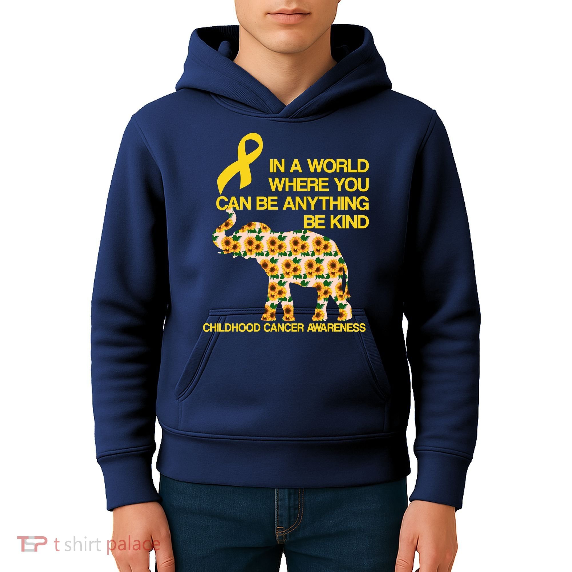 In World Where You Can Be Childhood Cancer Awareness Kids Hoodie