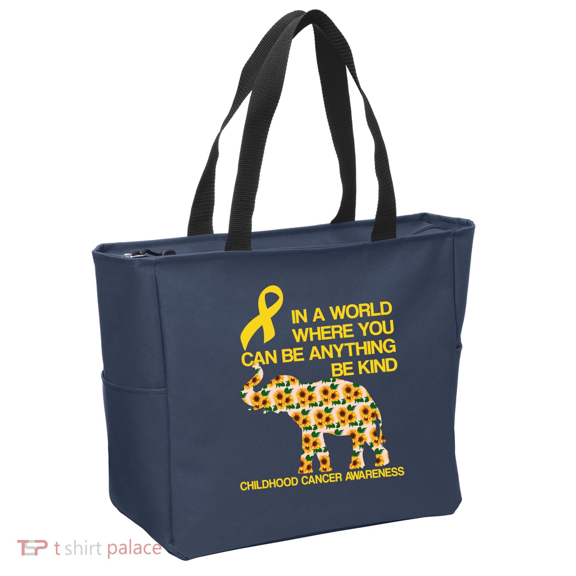 In World Where You Can Be Childhood Cancer Awareness Tote Bag