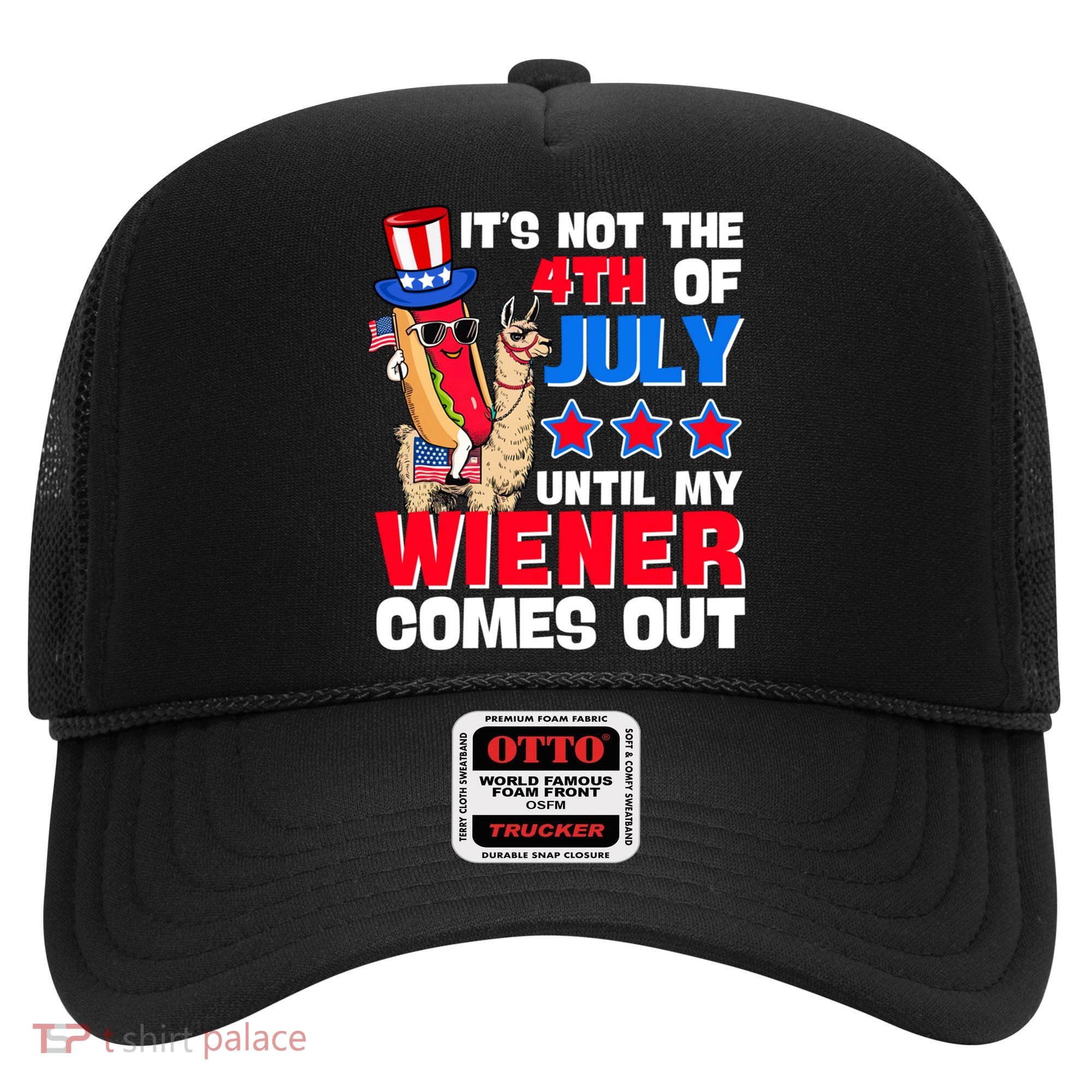 ItS Not 4th Of July Until My Wiener Comes Out Hotdog Llama Gift Hat