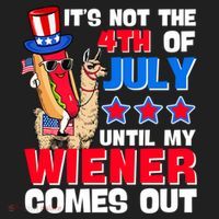 ItS Not 4th Of July Until My Wiener Comes Out Hotdog Llama Gift Hat thumb 2