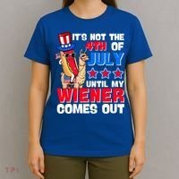 ItS Not 4th Of July Until My Wiener Comes Out Hotdog Llama Gift T-Shirt thumb 4