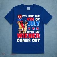 ItS Not 4th Of July Until My Wiener Comes Out Hotdog Llama Gift T-Shirt thumb 5