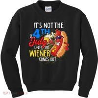 It's Not 4th Of July Until My Weiner Comes Out Funny Party Kids Sweatshirt thumb 0