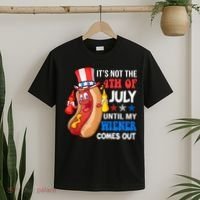 Its Not 4th Of July Until My Wiener Comes Out Funny HotDog T-Shirt thumb 2