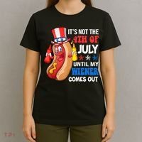 Its Not 4th Of July Until My Wiener Comes Out Funny HotDog T-Shirt thumb 4