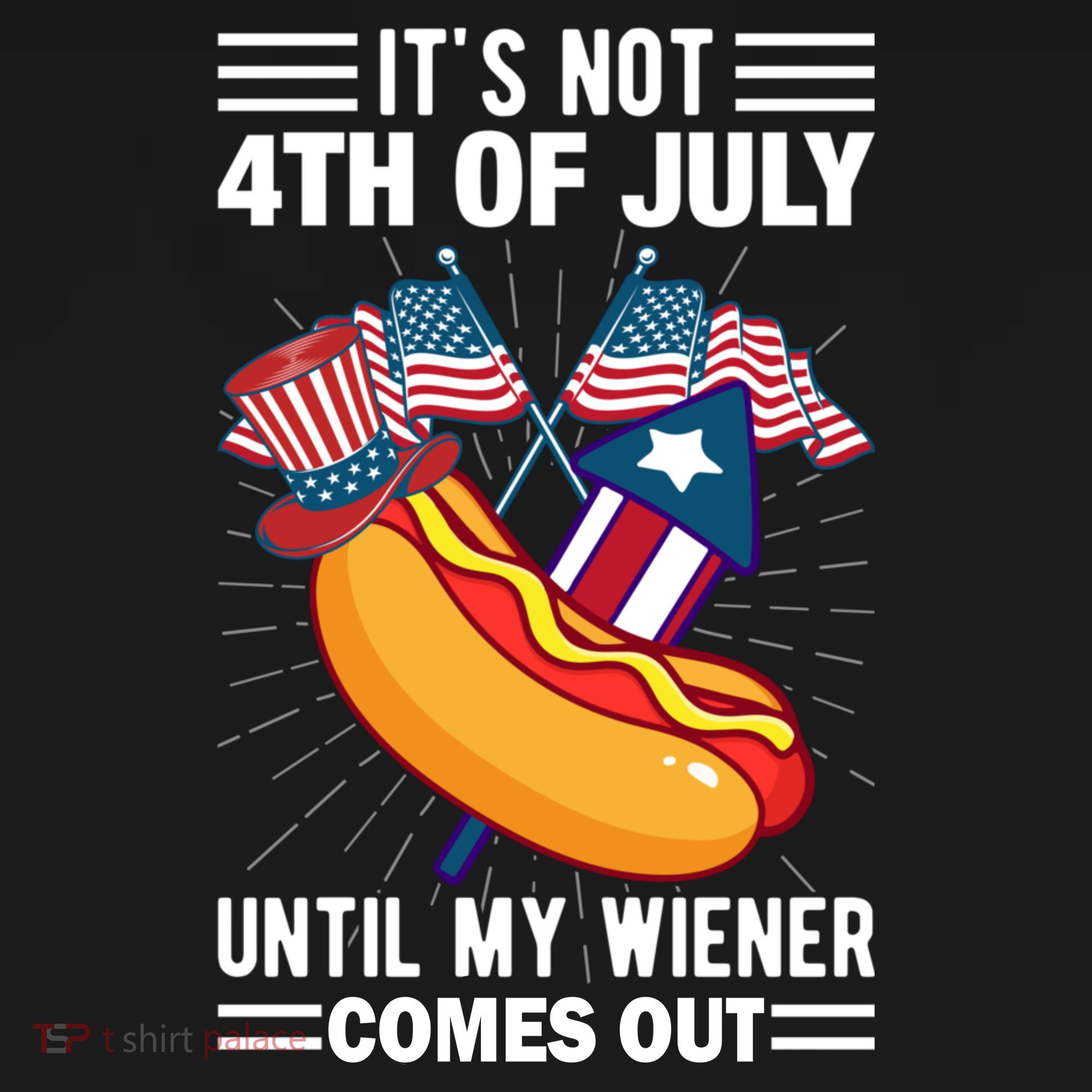 Its Not 4th Of July Until My Wiener Comes Out Funny HotDog Women's Hoodie