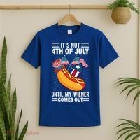 Its Not 4th Of July Until My Wiener Comes Out Funny HotDog T-Shirt thumb 2
