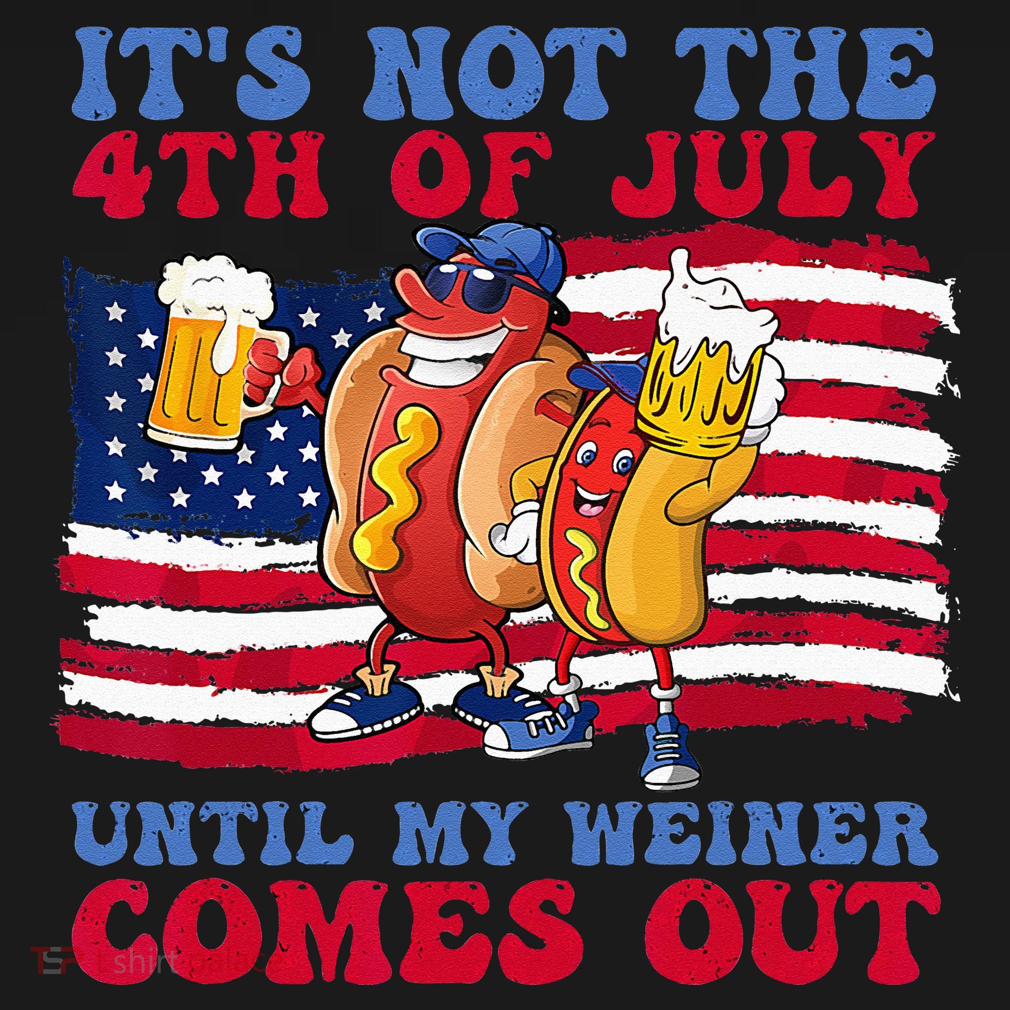 It's Not 4th Of July Until My Weiner Comes Out Funny Party Ornament