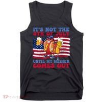 It's Not 4th Of July Until My Weiner Comes Out Funny Party Tank Top thumb 0