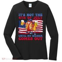 It's Not 4th Of July Until My Weiner Comes Out Funny Party Women's Long Sleeve Shirt thumb 0