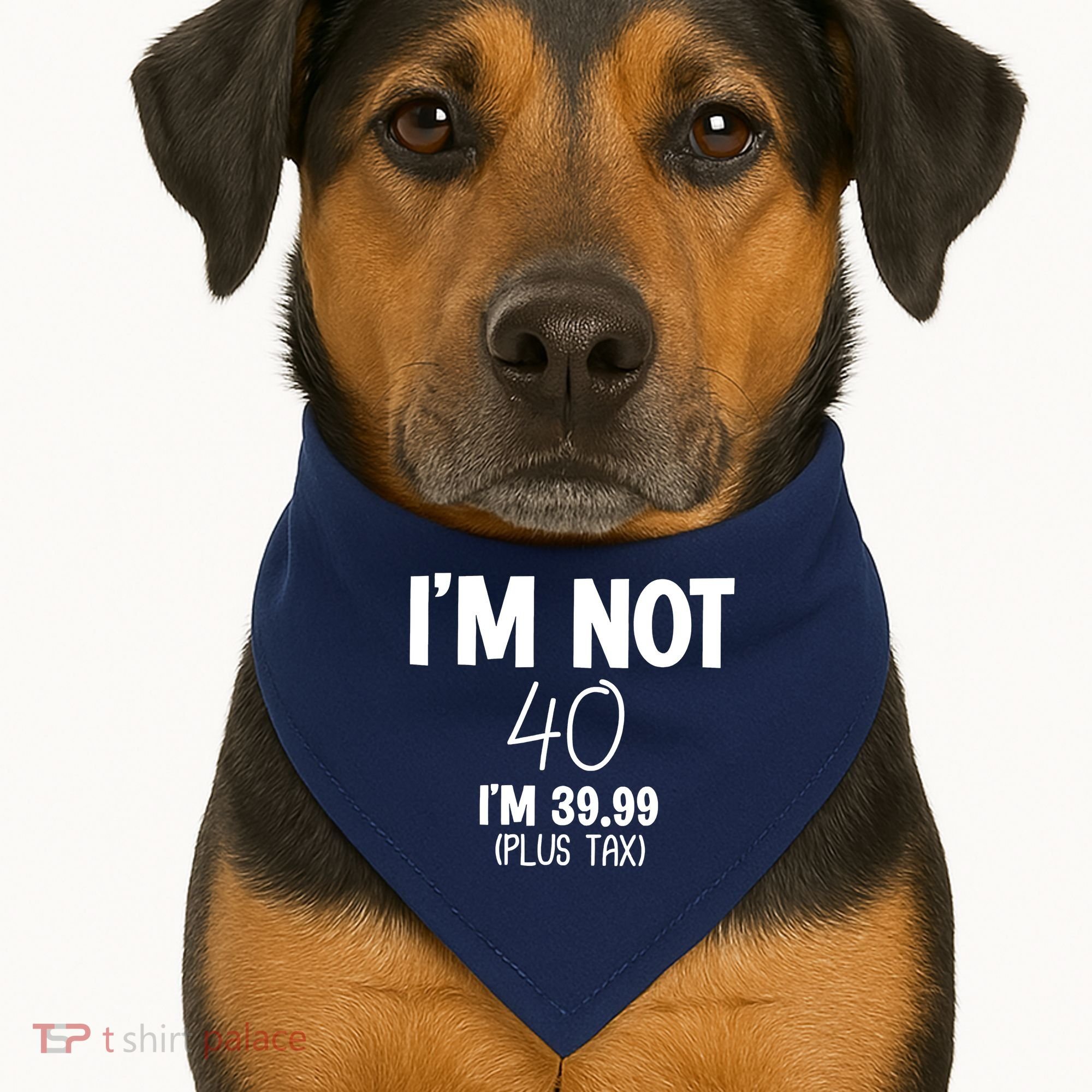 I'm Not 40 I'm 39 99 Funny 40th Birthday USA-Made Doggie Bandana