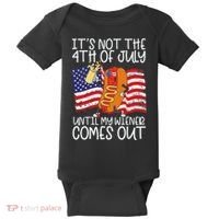 ItS Not 4th Of July Until My Weiner Comes Out Baby Bodysuit thumb 0