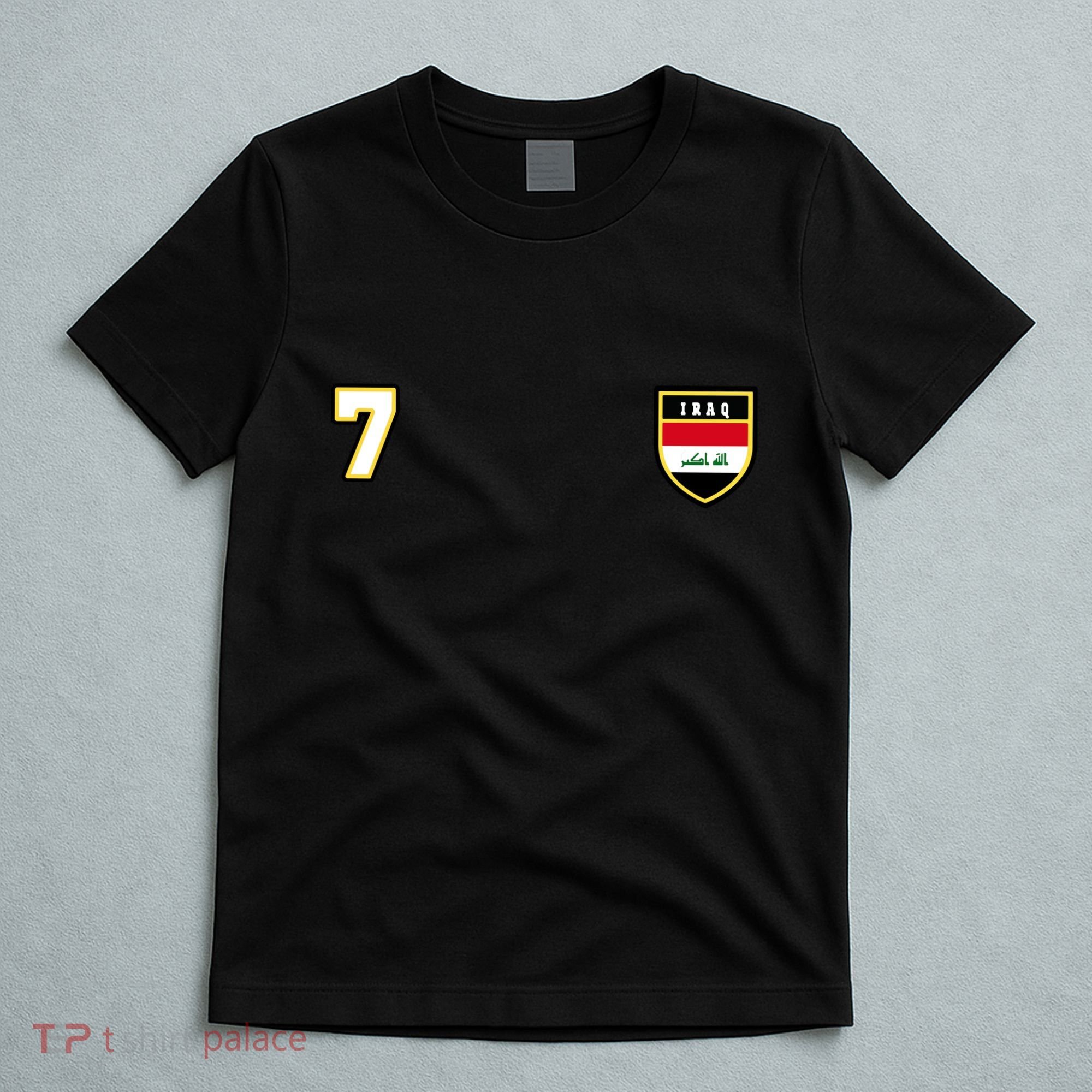 Iraq Number 7 Soccer Flag Football Seven Iraqi T-Shirt