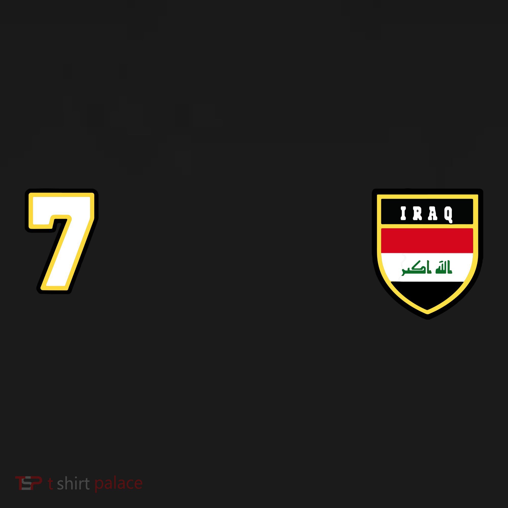 Iraq Number 7 Soccer Flag Football Seven Iraqi T-Shirt