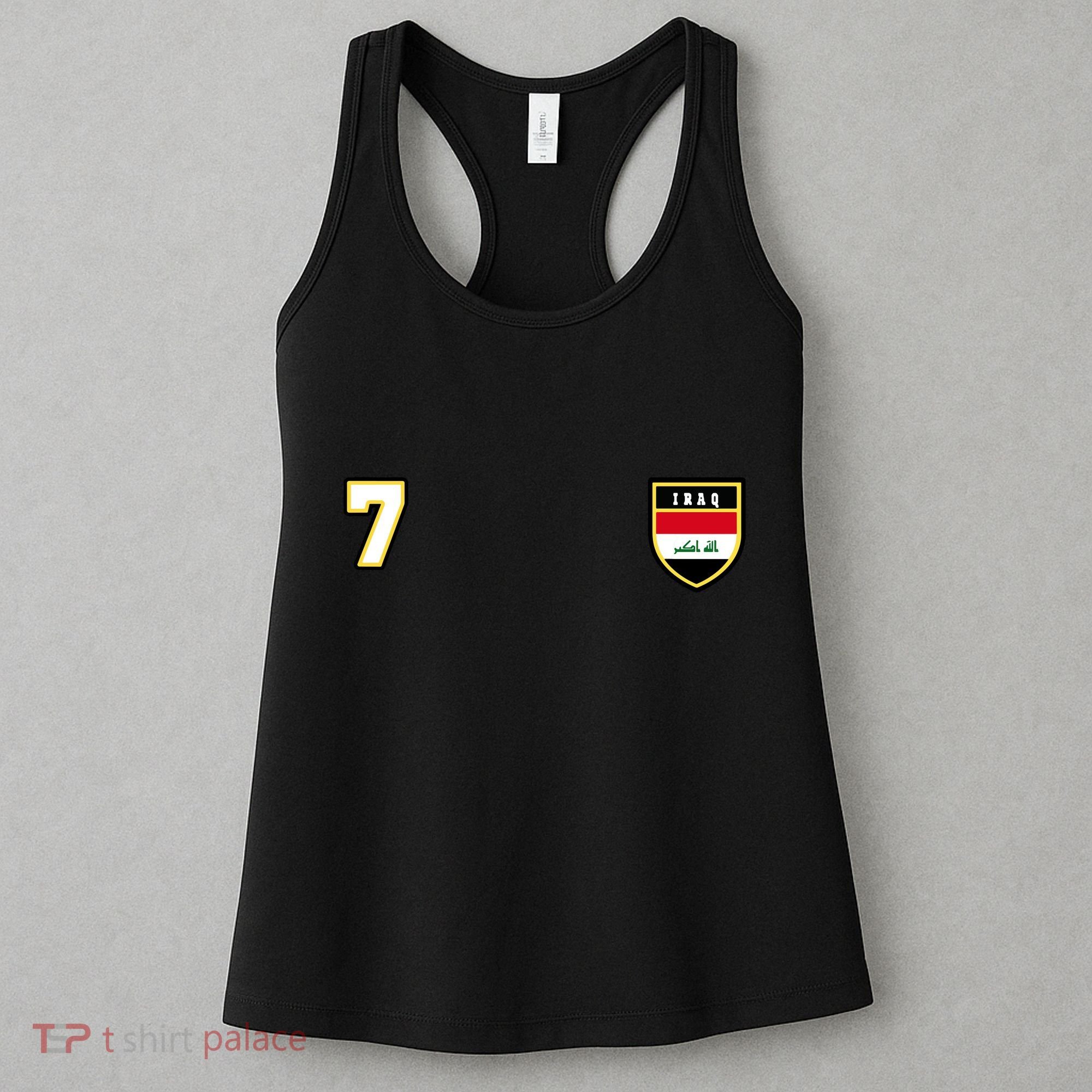Iraq Number 7 Soccer Flag Football Seven Iraqi Women's Tank Top
