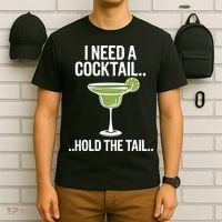 I Need A Cocktail Hold The Tail Mixed Drink Shot Alcohol Bar T-Shirt thumb 6