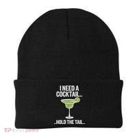 I Need A Cocktail Hold The Tail Mixed Drink Shot Alcohol Bar Beanie thumb 0
