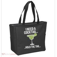 I Need A Cocktail Hold The Tail Mixed Drink Shot Alcohol Bar Tote Bag thumb 2