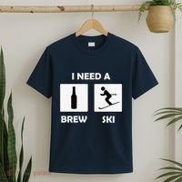 I Need a Brewski Funny Beer Drinking Skier Ski Vacation T-Shirt thumb 2