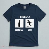 I Need a Brewski Funny Beer Drinking Skier Ski Vacation T-Shirt thumb 5