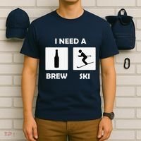 I Need a Brewski Funny Beer Drinking Skier Ski Vacation T-Shirt thumb 6