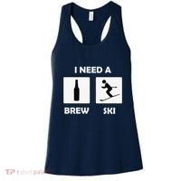 I Need a Brewski Funny Beer Drinking Skier Ski Vacation Women's Tank Top thumb 0